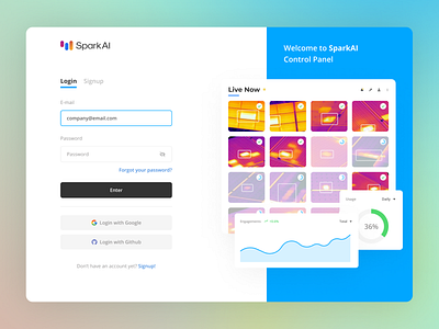 Spark AI design login login form login page signup ui uiux ux web webapp