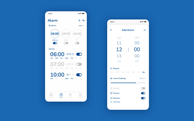 Alarm App Concept alarm app alarmclock app app design clock app clocks design ios mobile mobile ui ui uidesign uiux ux