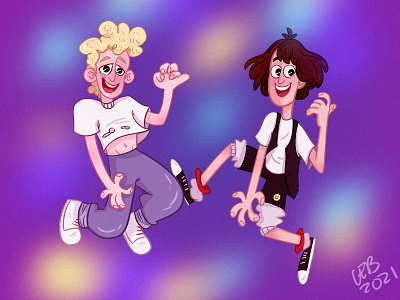 Bill and Ted character character design design illlustration art illustration illustrator