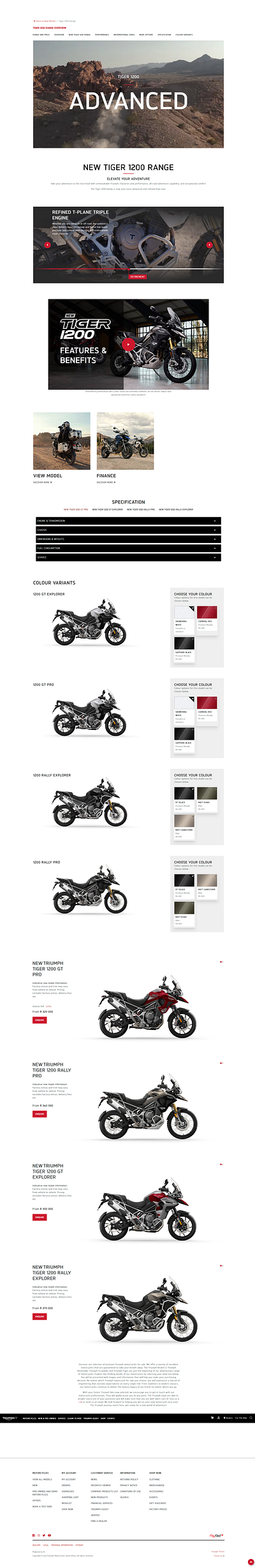 Website - Triumph Catalogue / Store