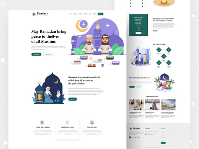 Ramjaan - Landing Page Design behance branding design dribbble illustration landing landing page landing page design minimal ramadan kareem ramjaan trendy design ui user experience ux vector illustration web design web ui webdesign website