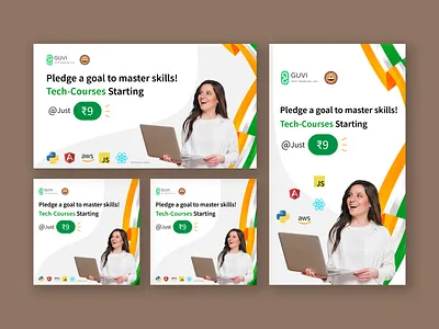 Facebook / Instagram Ads banner banner ads branding coding design e learning facebook ad google ads graphic design illustration india instagram ads minimal republic day technology trending ui ui design