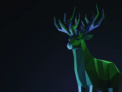 Low Poly Deer 3d 3d animation 3d modeling animal branding color design logo logo design low poly low polygon vector