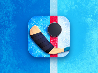 Happy Hockey icon app art aso design game hockey hockey stick ice icon illustration logo puck