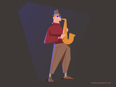 Flat Design Character, Vector Art, Adobe illustrator adobe art avatar cartoon character character design design drawing flat geometric illustration illustrator image jazz man mark rise music poster vector web