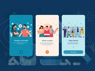 Covid 19 Onboarding app art branding covid 19 covid19 design design art designer designs digital icon ui