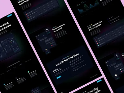 Flow Finance Landing Page dark dashboad data finance landing page ui website