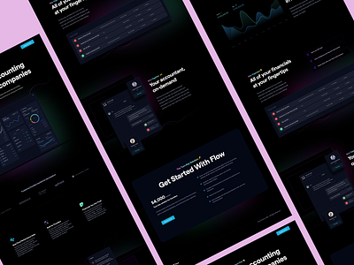 Flow Finance Landing Page dark dashboad data finance landing page ui website