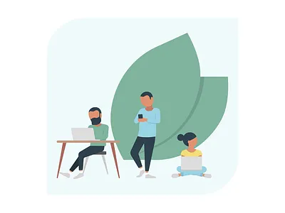 Flat Illustration design flat illustration minimal modern office vector worker