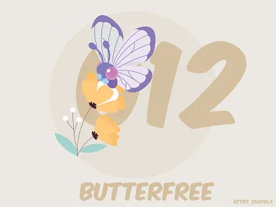 Butterfree 90s adobe adobe illustrator character design gaming graphic design illustration illustrator nintendo pokemon