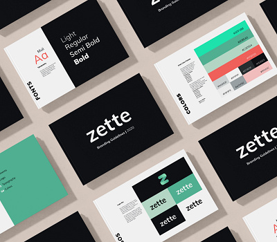 Preliminary Branding Guidelines | Zette Media branding and identity branding book branding concept branding guidelines color scheme logo design startup tech logo typogaphy