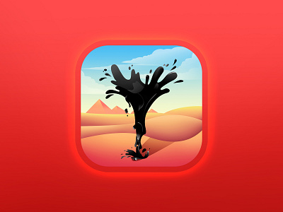 Oil Tycoon icon app appstore art aso cloud desert design drop fun game icon illustration logo oil piramid splash vector