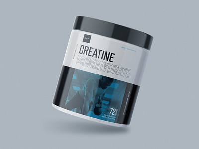 Creatine Packaging Concept design fitness gym jar label minimal muscle packaging strength strong supplement workout