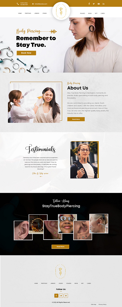Body Piercing graphic design ui website