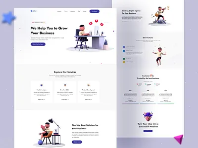 Digital Agency Landing Page 3d 3d modeling dailyui design design agency digital agency digital marketing dribbble landing page market analysis marketing marketing agency minimal seo trend
