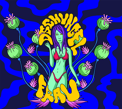 Dscungel Frau illustration jungle psychedelic wild woman
