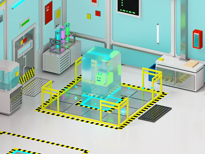 Closer 3d 3d art illustration lab magicavoxel render scifi voxel voxelart