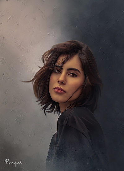 Lady in the City digital art digital painting digital portrait illustration lady potrait realism