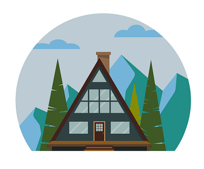 A-Frame a frame adobe building cabin design fills flat getaway house illustrator mountains northwest pacificnorthwest vacation