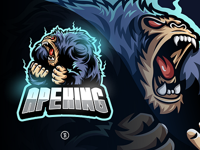 Ape king ape art branding cartoon character design esport game gaming gorilla illustration logo mascot monkey sport stream team teams twitch vector