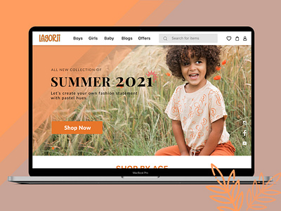 Lagorii Landing Page clothing collection e commerce kids kids clothing lagorii logo offer summer