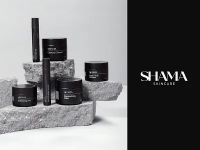 SHAMA Skincare Mockup Presentation beauty bottle branding cream identity logo logo design lux luxury minimal mock up mockup mockup design package design packaging panter panter vision skincare spa typeface