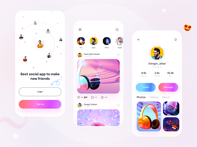 Social Media App app design figma figma design figmadesign inspiration ios app minimal minimalist social social app social apps social media socialmedia trendy trendy design ui ui ux ui design uidesign uiux