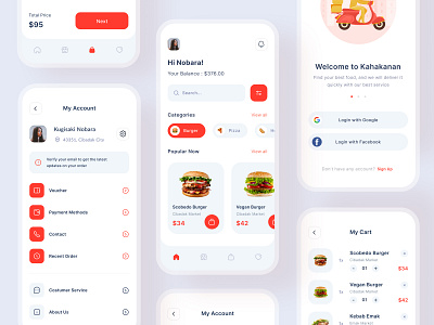 Kahakanan Mobile App app application clean design delivery app dribbble ecommerce app exploration food app icon illustration layout mobile app smooth ui design uiux user interface ux design