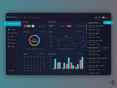 Doctor Dashboard checkup clinic dashboad data doctor doctor appointment documents graphic graphs health heathcare medical patients reports statistic stats ui uidesign ux uxdesign