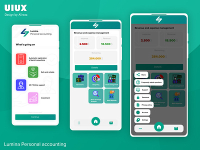 Lumina Personal accounting app branding clean design graphic design logo minimal ui ux web