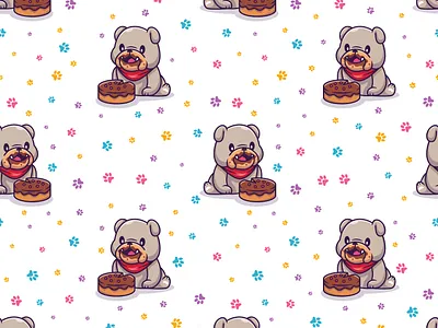 Cute dog pattern artwork banner cover design fabric design fabric pattern facebook ad illustration instagram banner linked banner logo logodesign pattern pattern design