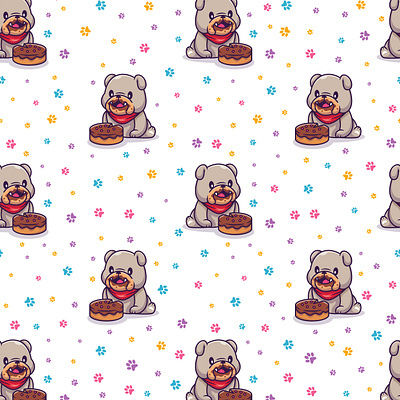 Cute dog pattern artwork banner cover design fabric design fabric pattern facebook ad illustration instagram banner linked banner logo logodesign pattern pattern design