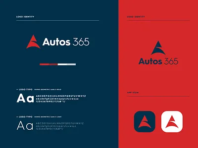Autos365 - logo Branding app logo brand identity brand identity design branding graphic design icon logo logo design minimal modern logo