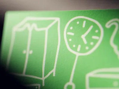 Business Card Closeup 3d blender business card craftmanship furniture green industrial design rendering reseda green restoration typography