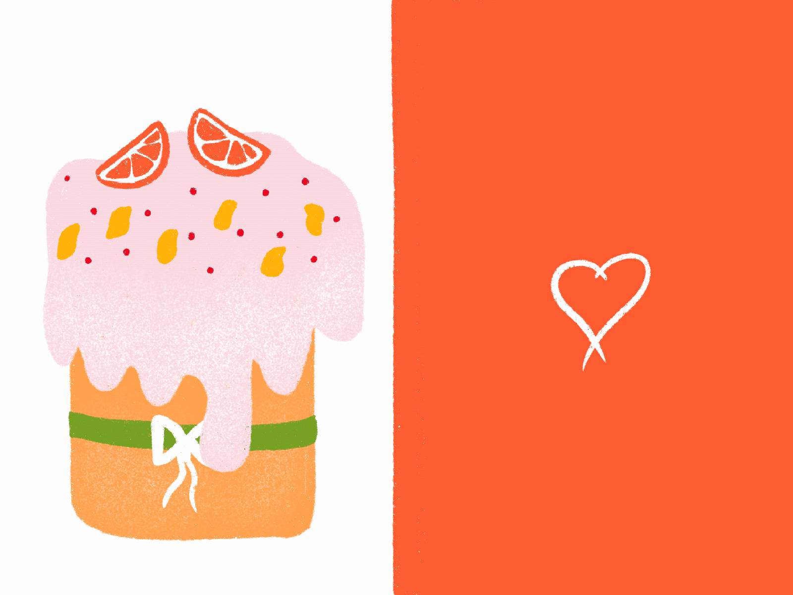 Happy Easter animated gif cake contrast design dots elements geometric illustration orange procreate