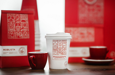 Identity and packaging design for Fragments coffee bestofpackaging branding cafe branding cafe logo coffee coffee bag coffee branding coffee logo creative design creative logo design identity identity design illustration logo of design olenafedorova packagedesign packaging