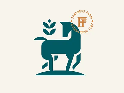 FF animal branding farm horse logo vector