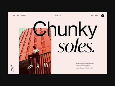 shop chunky soles branding design header minimal shop typography ui ux visual web website