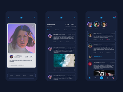 Redesign Twitter app design creative creative design dailyui dark mode dark ui design figma figma design redesign redesign concept twitter ui ui ux ui design uiux uiux design