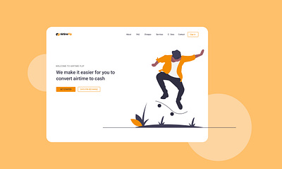 Airtimeflip homepage preview illustration web webdesign website website design