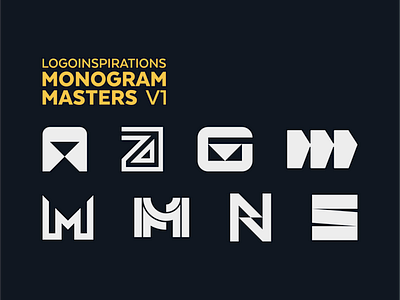 Monogram Masters: Volume 1 athlete branding lettermark logo mark minimal monogram monogram logo mtb snowboard sport sportswear symbol technology typography