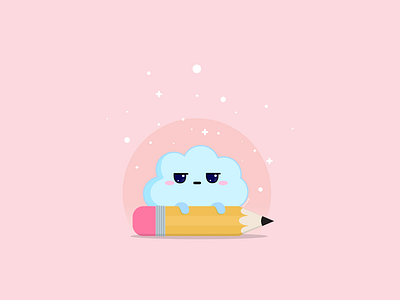 b o r e d c l o u d character design character design illustration cute character cute characters cute illustration kawaii character kawaii illustration light pink pastel colors