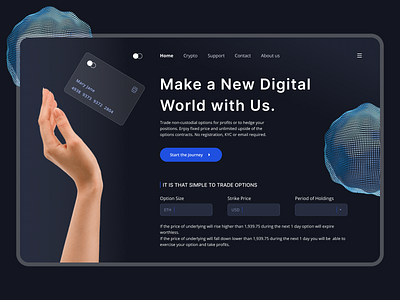 Crypto landing page bank card creditcard crypto crypto wallet design figma figmadesign finance homepage ilustracion landingpage money ui uiux ux vector webpage website website design
