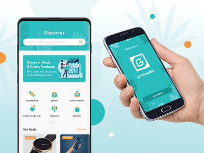 Green Wallet Mobile App eco friendly ecommerce app mobile app shopping app ui ux