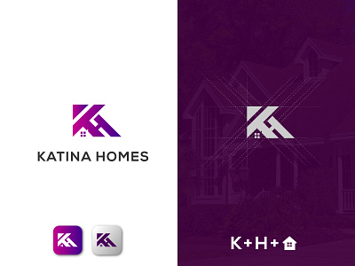 KATINA HOMES Real Estate logo branding corporate branding creative logo futuristic logo home logo icon design kh logo lettermark logo logo logo design minimal modern logo real estate logo tranding logo typogaphy website wordmark logo