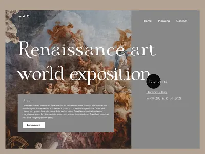 Renaissance Art Expo art clean event expo exposition italy medieval mid age midcentury minimal modern museum painting renaissance typography ui ux web design website website design