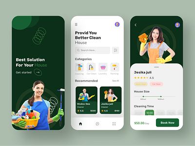 Service Mobile App app app design clean clean online booking app clean ui cleaning service handyman minimal mobile app mobile design mobile ui onboarding service app service cleaner app ui ux uidesign user interface
