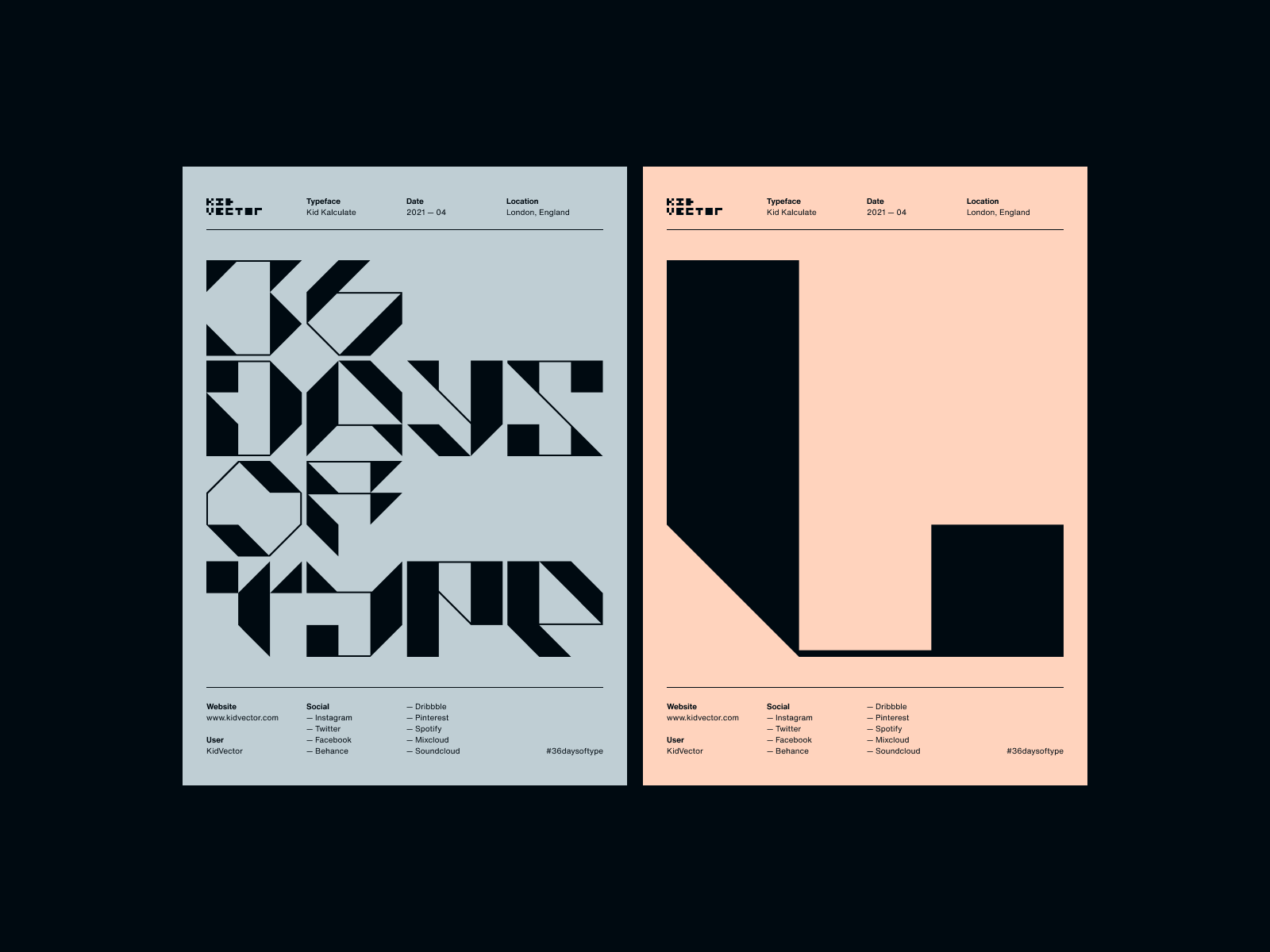 Kid Kalculate — L Poster 36daysoftype 36daysoftype08 type typeface typography