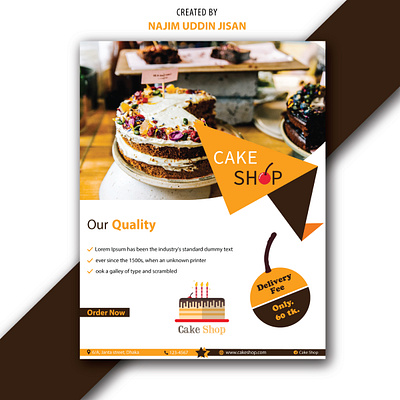 Cake shop Flyer branding design flyer flyer design illustration minimal