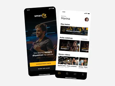 Smart Fit App app design fitness flat gym interface list login mobile sign in sign up smart fit tracker training ui user interface